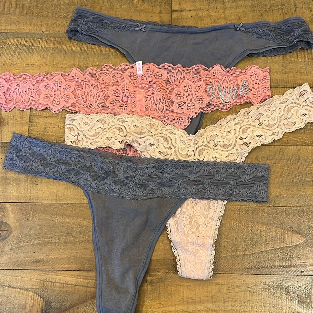 Victorias Secret Thongs (4) Assorted